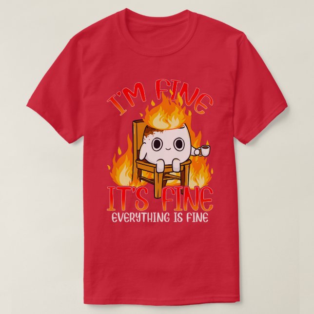 Marshmallow Im Fine Meme Outr Men Kids Women Campi T-Shirt (Design Front)