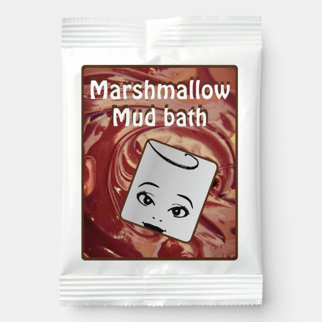 Marshmallow mud bath funny cute whimsical  hot chocolate drink mix (Front)
