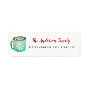Marshmallow Mug Christmas Return Address Label