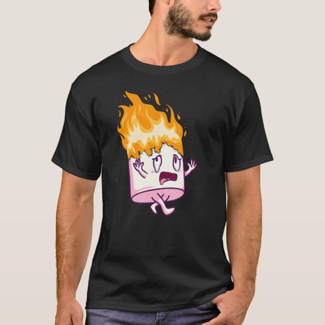 Marshmallow On Fire S'mores Camping Campfire Smore T-Shirt (Front)