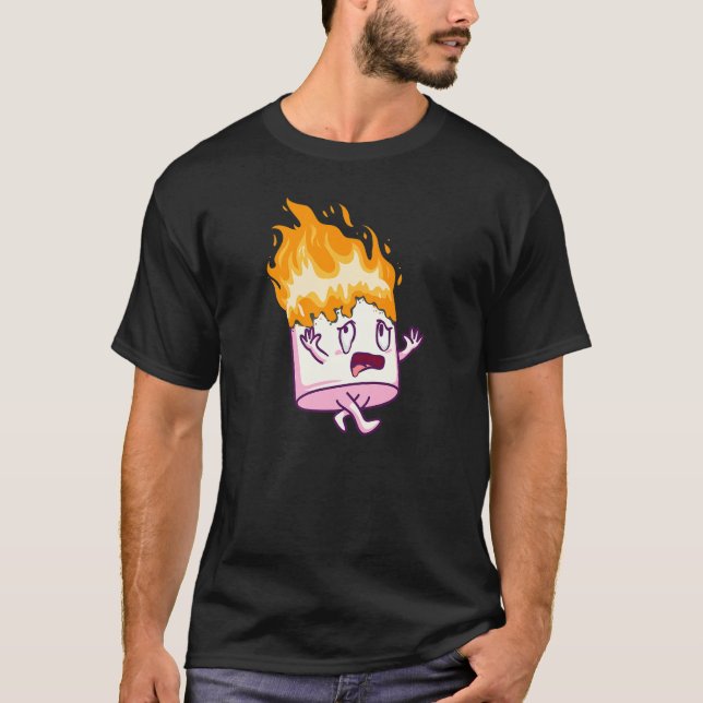 Marshmallow On Fire S'mores Camping Campfire Smore T-Shirt (Front)