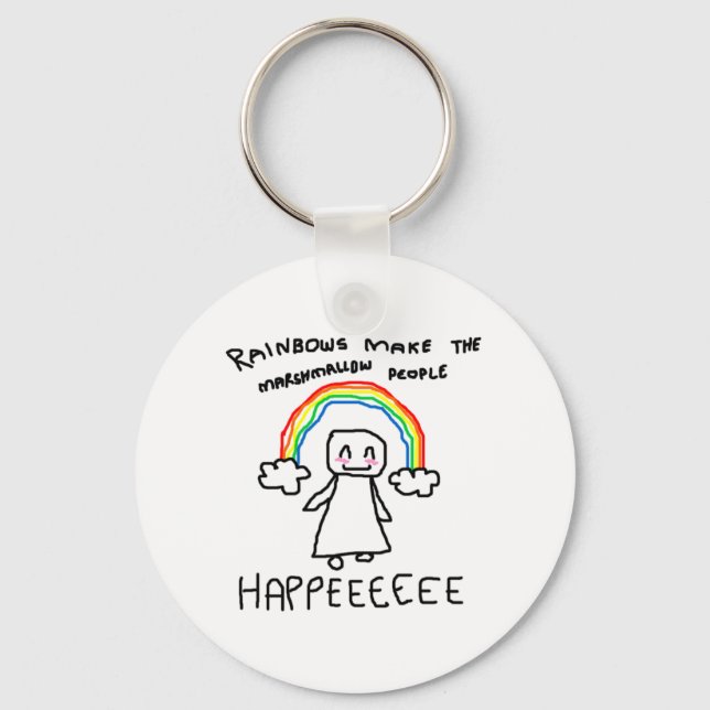 Marshmallow people part deux. keychain (Front)