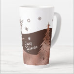 Marshmallow Personalized Christmas Mugs<br><div class="desc">Brown vector artwork on this personalized Christmas coffee mug can be changed to any colors,  while the shiny bronze foil design has other filters to choose from. Easily personalize the text in any colors,  and design your marshmallow holiday mug around it.</div>