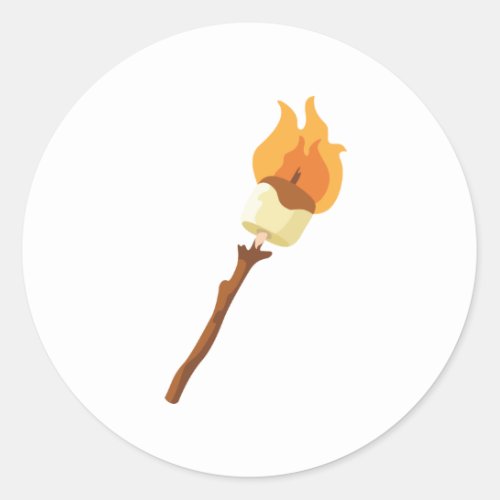 Marshmallow Roast Classic Round Sticker