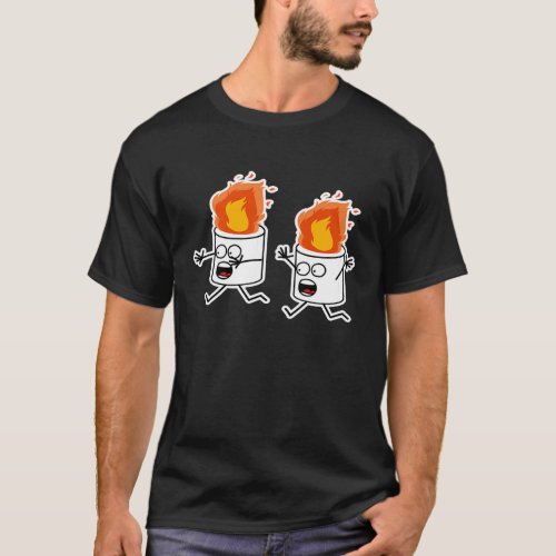 Marshmallow Run Cute Camp Fire Roasting Smores Cam T_Shirt