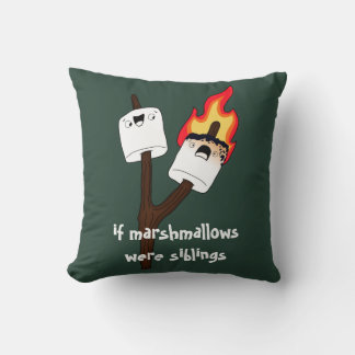 Marshmallow Siblings Throw Pillow