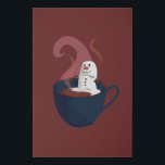 Marshmallow Snowman In Hot Cocoa Faux Canvas Print<br><div class="desc">Marshmallow snowman melts in a cup of hot cocoa</div>