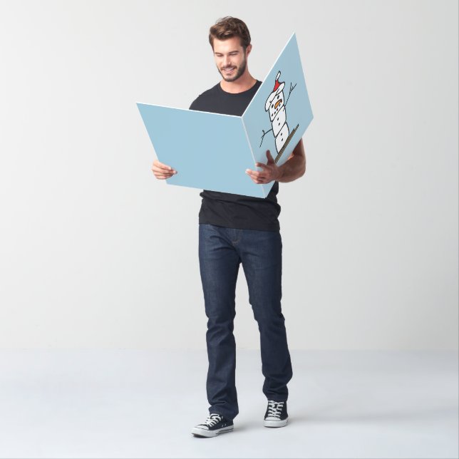 Marshmallow Snowman. Merry Christmas Card (In Situ)