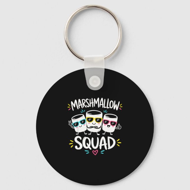 Marshmallow squad family campfire  keychain (Front)