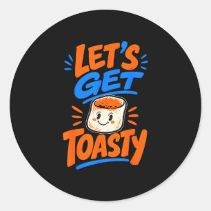 Marshmallow toasted campfire s'mores classic round sticker