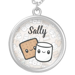 Marshmallow Treats Silver Plated Necklace