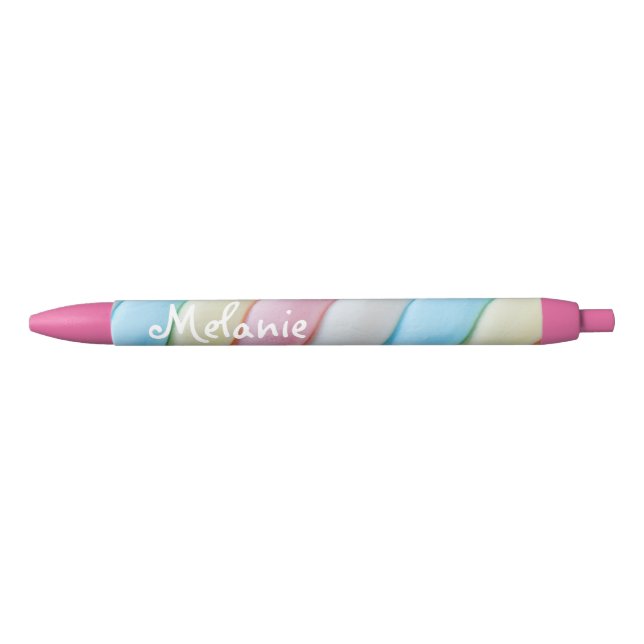 Marshmallow Twist Pastel Candy Personalised Pen (Front)