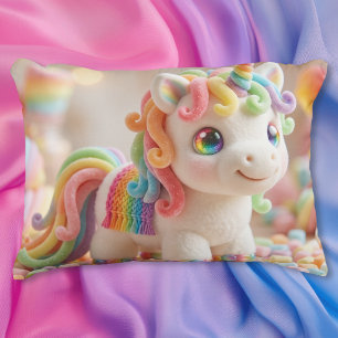 Marshmallow Unicorn and Pastel Candy Dream Accent Pillow