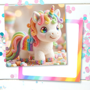Marshmallow Unicorn and Pastel Candy Dream Card