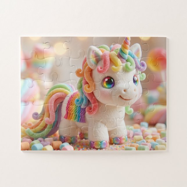 Marshmallow Unicorn and Pastel Candy Dream Jigsaw Puzzle (Horizontal)