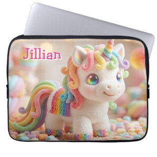 Marshmallow Unicorn and Pastel Candy Dream Laptop Sleeve