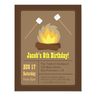 campfire birthday invitations zazzle