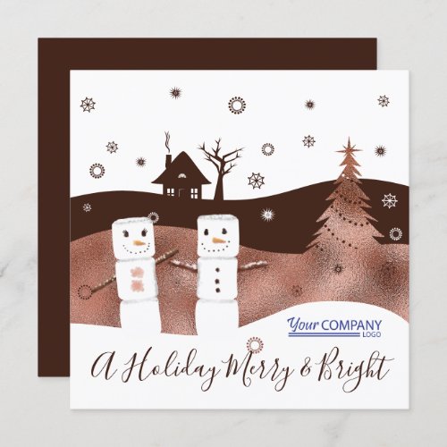 Marshmallows Chocolate Brown Company Christmas Invitation