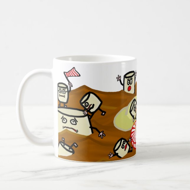 Marshmallows Drowning in Hot Chocolate Coffee Mug (Left)