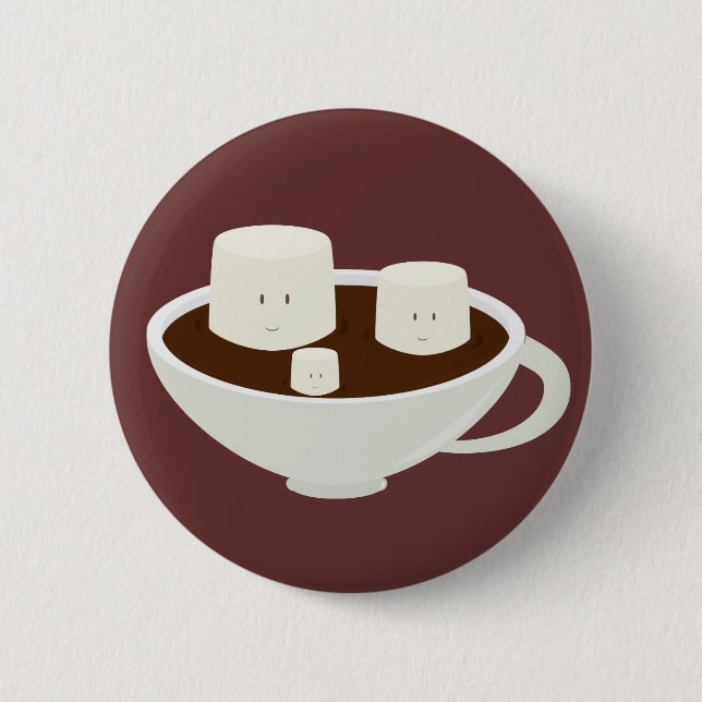 Marshmallows in hot chocolate button (Front)