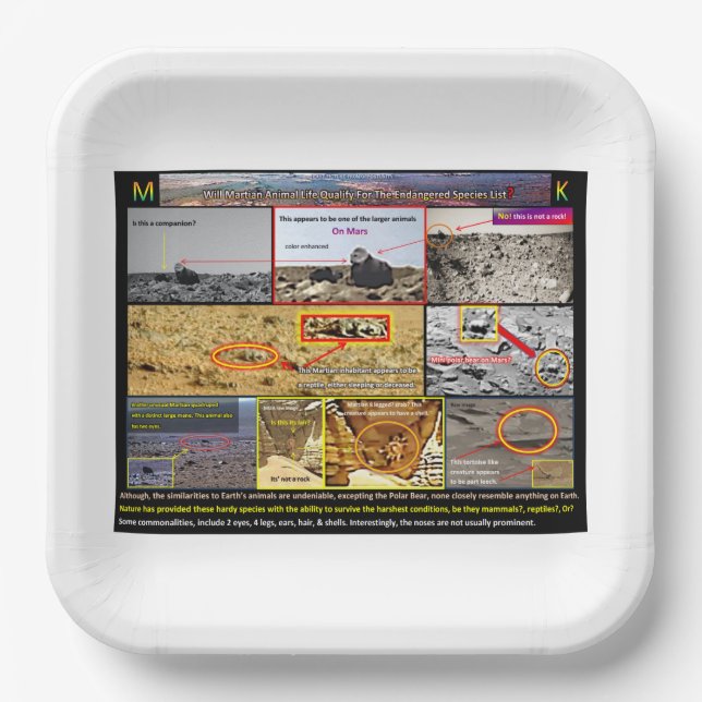 Mars's Animal Life Paper Plates (Front)
