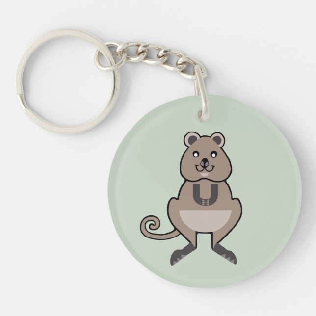 Marsupial -Cute QUOKKA- Endangered animal - Nature Keychain (Front)