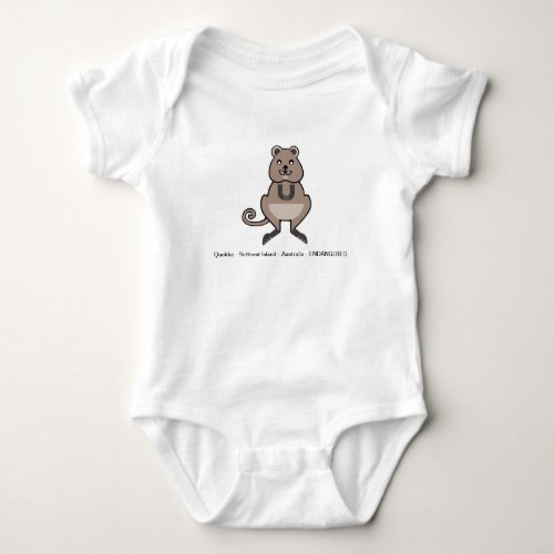 Marsupial _ Happy QUOKKA _ Endangered animal _ Baby Bodysuit