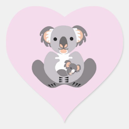 Marsupial _ I love KOALAS _ Wildlife _ Nature_Pink Heart Sticker