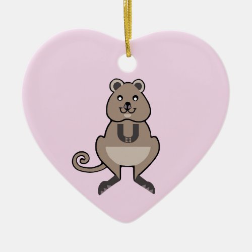 Marsupial _ I love QUOKKAS _ Aussie Wildlife _Pink Ceramic Ornament