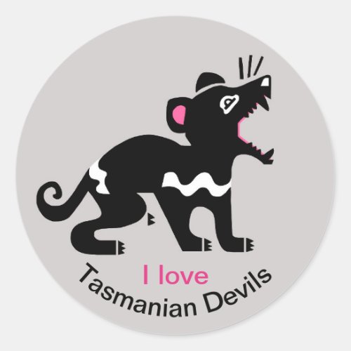 Marsupial  _ I love Tasmanian devils _ Wildlife Classic Round Sticker