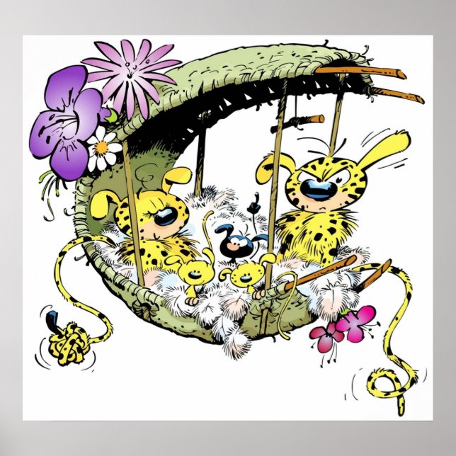 Marsupilami in nest with family poster (Front)