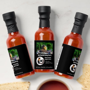 Marten Birthday Party Photo Monogram Hot Sauces