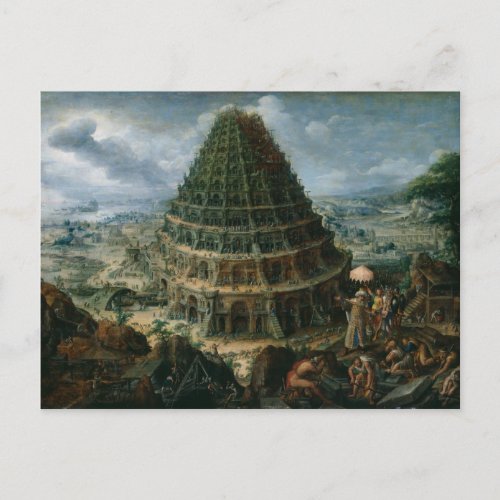 Marten van Valckenborch _ The Tower of Babel Postcard