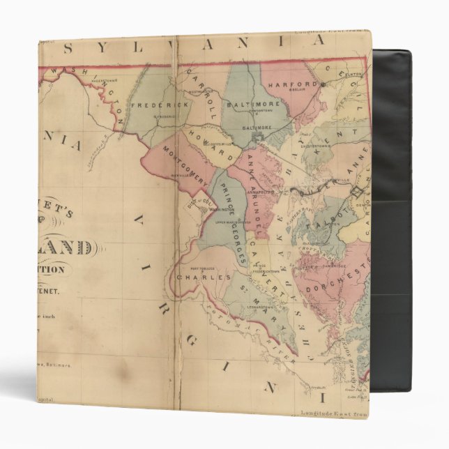 Martenet's Map of Maryland, Atlas Edition 3 Ring Binder (Front/Inside)