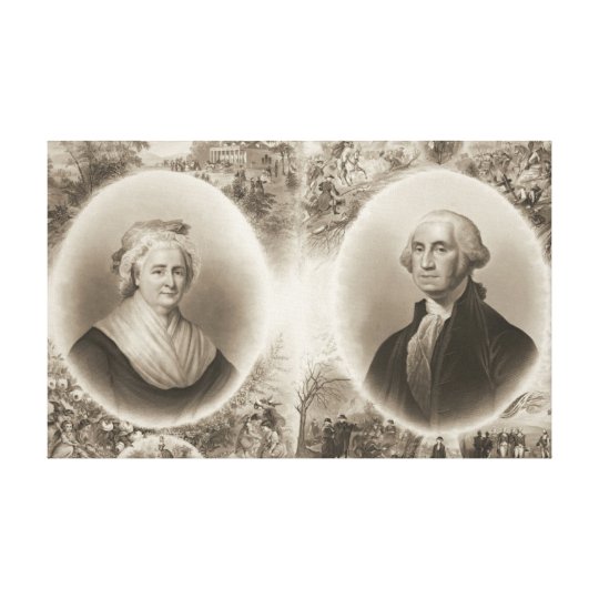 Martha and George Washington 1876 Canvas Print | Zazzle.com