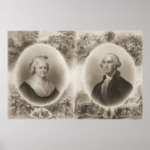 Martha and George Washington 1876 Poster