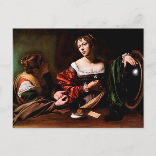 Martha and Mary Magdalene by Caravaggio c 1598 Postcard