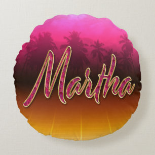 Martha First name name golden pink cushion