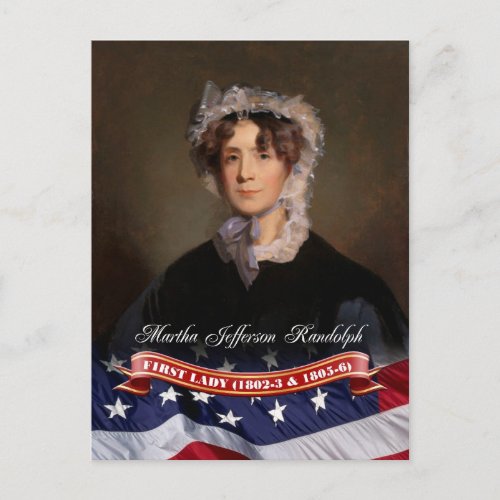 Martha Jefferson Randolph First Lady of the US Postcard