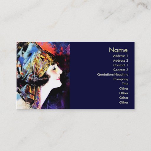 Customizable Business card, silent film star Martha Mansfield