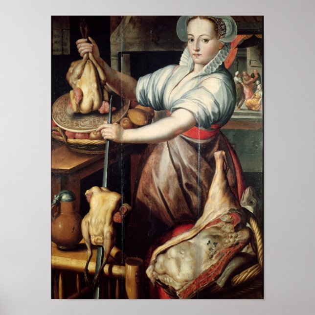 Martha Preparing Dinner for Jesus Poster (Front)