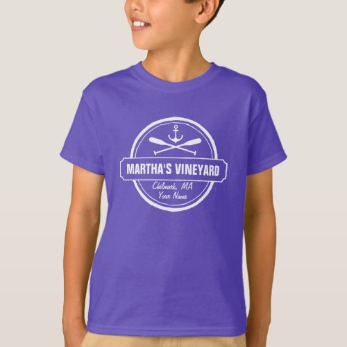 Marthas Vineyard MA custom town nautical anchor T_Shirt