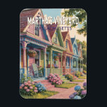 Martha’s Vineyard Massachusetts Illustration Retro Magnet<br><div class="desc">Martha’s Vineyard retro vector travel design. Martha’s Vineyard,  a picturesque island off the coast of Massachusetts,  is known for its beautiful beaches,  charming towns,  iconic lighthouses,  and laid-back New England vibe.</div>