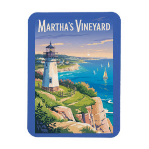 Martha’s Vineyard Massachusetts Lighthouse Travel Magnet