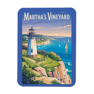 Martha’s Vineyard Massachusetts Lighthouse Travel Magnet