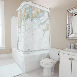 Martha’s Vineyard to Block Island Nautical Chart Shower Curtain