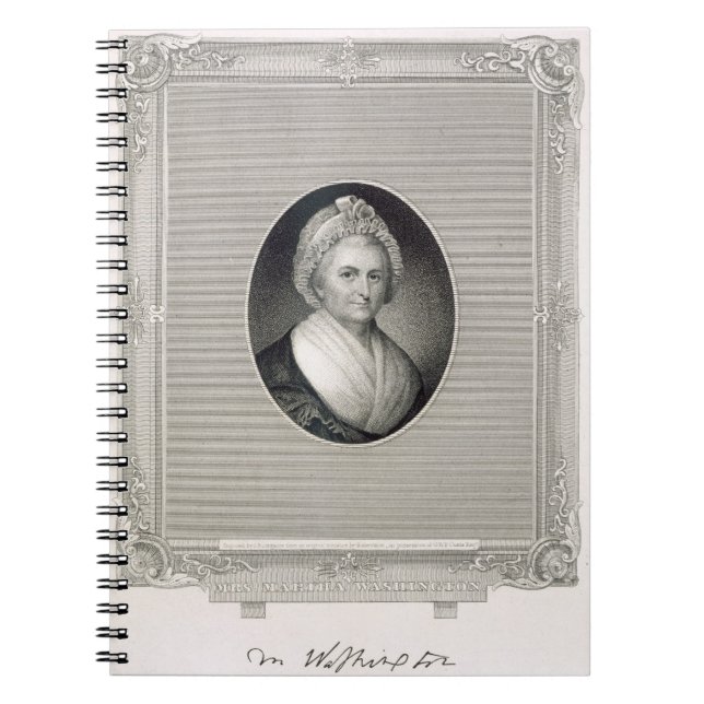 Martha Washington, engraved by James Barton Longac Notebook (Front)
