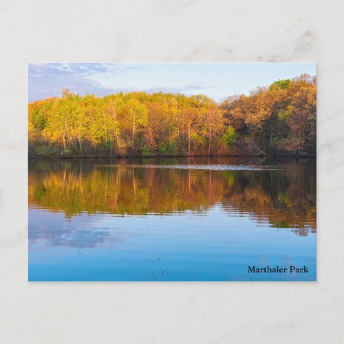 marthaler park pond and woodlands postcard