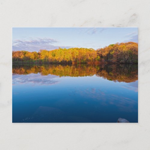 Marthaler park woodlands and pond spring sunrise postcard