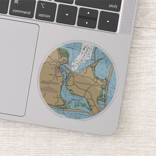 Marthas Vineyard and Chappaquiddick Chart Sticker (Detail)